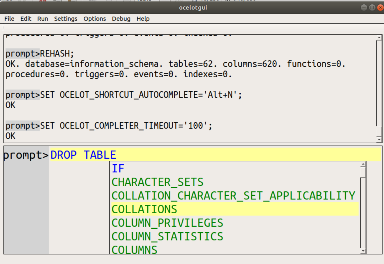 with the mysql client SQL And Its Sequels